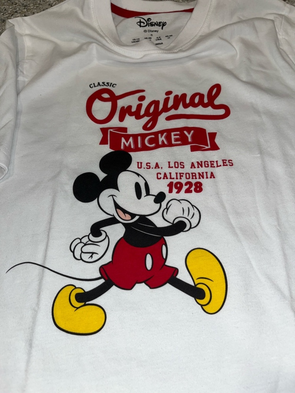 Disney White womens T‑Shirt with Classic Mickey Graphic